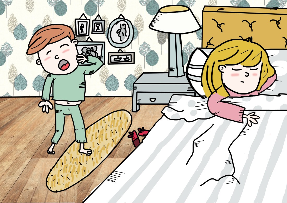 me levanto temprano perp mama esta en la cama